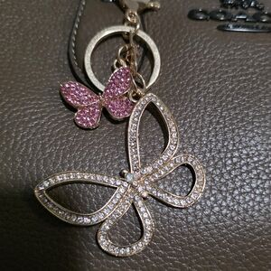 Rose Gold Butterfly Key Charm with Crystal Accent BUYERS CHOICE (Charm Only)